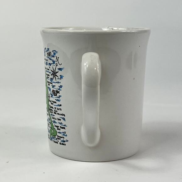 St. Kitts Coffee Tea Mug Cup Travel Souvenir Caribbean Sea Made in England Map - Picture 2 of 9